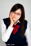 blouse glasses school_uniform sweater_vest yamamoto_itsuka rating:Safe score:1 user:nil!