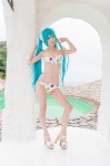 ageha aqua_hair bikini cosplay hairbows hatsune_miku sakura_mai_yuki_midori swimsuit twintails vocaloid rating:Safe score:0 user:nil!