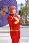 cosplay double_bun gintama kagura mandarin_suit misato orange_hair umbrella rating:Safe score:0 user:nil!