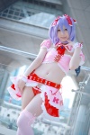 cosplay half-skirt lenfried panties purple_hair remilia_scarlet thighhighs touhou tubetop wings rating:Safe score:4 user:nil!