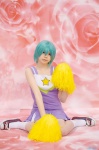 aoha_shou aqua_hair cheerleader_uniform cosplay dress iwasaki_minami lucky_star pom_poms socks rating:Safe score:0 user:nil!