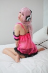 armbands babydoll cosplay headphones natsuwo nitro_super_sonic panties pantyhose pink_hair sheer_legwear super_soniko rating:Safe score:3 user:pixymisa