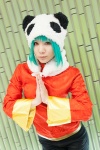 blouse capri_pants cosplay green_hair gumi orange_eyes panda_hat sasa vocaloid rating:Safe score:1 user:pixymisa