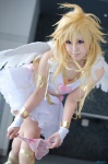 blonde_hair cosplay halter_top miniskirt panties pantyhose panty_(psg) panty_&_stocking_with_garterbelt sayu skirt wings rating:Safe score:4 user:nil!