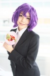 blazer blouse bouquet cosplay ganota_no_onna kaieda_kae makabe purple_hair rating:Safe score:0 user:nil!