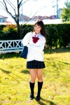 blouse bookbag cardigan ikeda_chocolate kneesocks pleated_skirt school_uniform skirt rating:Safe score:0 user:nil!