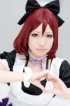 <3 apron bows choco choker cosplay dress hairbow love_live!_school_idol_project nishikino_maki purple_eyes red_hair wristband rating:Safe score:0 user:pixymisa