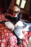 bed cosplay dress hairband kohinata_rei lace petticoat roses rozen_maiden silver_hair suigintou rating:Safe score:1 user:nil!