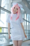 cosplay dress dress_lift guilty_crown nurse nurse_cap nurse_uniform pantyhose pink_hair souna yuzuriha_inori rating:Safe score:1 user:nil!