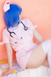 akane_ruka blue_hair cosplay eyepatch ikkitousen kneesocks nurse nurse_cap nurse_uniform ryomou_shimei stethoscope rating:Safe score:1 user:pixymisa