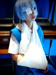 ayanami_rei bandages blue_hair cosplay eyepatch jumper kiri_kyousuke neon_genesis_evangelion sailor_uniform school_uniform rating:Safe score:1 user:nil!