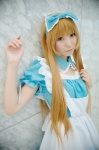 alice_in_wonderland alice_(wonderland) blonde_hair cosplay dress hairbow rinami rating:Safe score:3 user:nil!