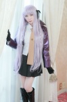 blazer blouse boots cosplay danganronpa gloves kirigiri_kyouko kirigiri_to_celestia_san_danganronpa kneehighs lechat pleated_skirt purple_hair skirt tie twin_braids rating:Safe score:0 user:nil!