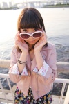 blouse emi glasses jacket looking_over_glasses pleated_skirt skirt sunglasses rating:Safe score:0 user:pixymisa