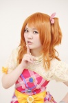 aikatsu! cosplay dress hairbow kai oozora_akari orange_hair side_ponytail rating:Safe score:0 user:nil!