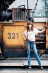 gloves high_heels jeans sunglasses yun_chae-a rating:Safe score:1 user:mock