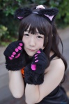 animal_ears cat_ears cosplay dress kanan paw_gloves to_love-ru_darkness yuuki_mikan rating:Safe score:0 user:nil!