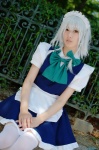 apron blouse cosplay hairband izayoi_sakuya jumper maid maid_uniform silver_hair thighhighs touhou usamimi_gootan zettai_ryouiki rating:Safe score:0 user:nil!