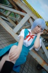 ayanami_rei blue_hair cosplay jumper kneesocks neon_genesis_evangelion sailor_uniform school_uniform shima rating:Safe score:1 user:nil!