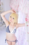 ayase_eli bikini blonde_hair cosplay haruka love_live!_school_idol_project love_m@ster ponytail side-tie_bikini swimsuit rating:Safe score:0 user:nil!