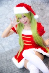 dress green_hair hair_clips santa_costume stocking_cap thighhighs yae_maiko zettai_ryouiki rating:Safe score:0 user:pixymisa