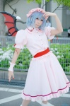 blouse blue_hair cosplay hat remilia_scarlet sakuragi_mui skirt socks touhou wings rating:Safe score:1 user:nil!