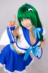 cleavage cosplay croptop detached_sleeves green_hair hairband kochiya_sanae lenfried miniskirt skirt touhou rating:Safe score:0 user:nil!