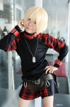 belts blonde_hair cosplay minase_risa plaid rin_(togainu_no_chi) shorts togainu_no_chi rating:Safe score:0 user:nil!