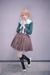 blonde_hair blouse cosplay danganronpa fujisaki_chihiro jacket kneehighs pleated_skirt skirt suspenders tamago rating:Safe score:0 user:nil!