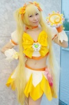 blonde_hair chippi cosplay croptop cure_sunshine heartcatch_precure! miniskirt myoudouin_itsuki pretty_cure skirt twintails rating:Safe score:0 user:nil!