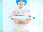 ahane_ahaneco bikini blue_hair cosplay fish original plastic_wrap swimsuit rating:Safe score:0 user:nil!