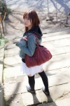 denim_jacket handbag katou_mari pleated_skirt skirt sweater thighhighs zettai_ryouiki rating:Safe score:0 user:pixymisa