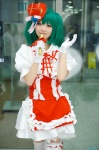 ahoge apron blouse corset cosplay gloves green_hair macross macross_frontier microphone miniskirt nepachi ranka_lee skirt thighhighs top_hat twintails zettai_ryouiki rating:Safe score:0 user:nil!