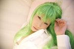 amamiya_eru bed bottomless cc code_geass cosplay dress_shirt green_hair open_clothes sideboob rating:Safe score:0 user:nil!