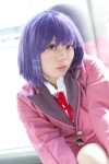 blazer blouse cosplay machako mm! pantyhose purple_hair ribbon_tie school_uniform yuuno_arashiko rating:Safe score:0 user:pixymisa