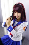 angel_beats! cosplay gun hairband nakamura_yuri pistol pleated_skirt red_hair sailor_uniform school_uniform skirt uri rating:Safe score:0 user:xkaras