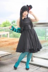 akiyama_mio cosplay dress k-on! one_elbow_glove pantyhose saki striped top_hat rating:Safe score:1 user:nil!
