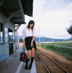 costume kneesocks school_uniform skirt skirt_lift sugimoto_yumi train_station rating:Safe score:2 user:nil!