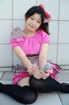 cosplay c-ute dress hairbow kasuga_miki microphone nakajima_saki thighhighs rating:Safe score:0 user:nil!