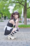 apron black_legwear cosplay dress hairband maid maid_uniform minko striped_legwear tagme_character tagme_series thighhighs twintails white_legwear zettai_ryouiki rating:Questionable score:4 user:nil!