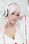 cleavage cosplay headphones kimono miko mya-ko nitro_super_sonic pink_hair super_soniko rating:Safe score:0 user:pixymisa