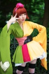 cosplay dress hachimaru hairband kanoko pantyhose pop'n_music red_hair striped rating:Safe score:1 user:nil!