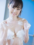 akiyama_rina bathroom bikini_top cleavage soap_suds swimsuit wet rating:Safe score:1 user:nil!