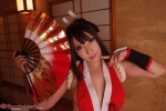 cleavage cosplay fan gauntlets hairbow kimono king_of_fighters kunoichi saku shiranui_mai rating:Safe score:1 user:nil!