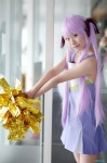 cheerleader cosplay dress hair_ribbons hiiragi_kagami ibara lucky_star pom_poms purple_hair twintails rating:Safe score:0 user:nil!