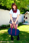 blouse bookbag kneesocks pleated_skirt sakamaki_asuka school_uniform skirt rating:Safe score:1 user:nil!