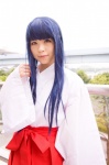 blue_hair cosplay furude_rika higurashi_no_naku_koro_ni katou_mari miko rating:Safe score:0 user:pixymisa