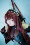 bodysuit bra cosplay fate/grand_order hairband purple_hair saku scathach_(fate/grand_order) shadow_queen spear rating:Safe score:0 user:nil!