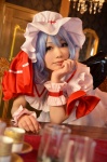 blue_hair cosplay dress hat remilia_scarlet shizuku touhou touhou_muge_youji wings rating:Safe score:3 user:nil!