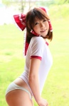 ass buruma cosplay gym_uniform hairbow hakurei_reimu higurashi_rin kneesocks panties shorts striped touhou rating:Questionable score:3 user:Beako